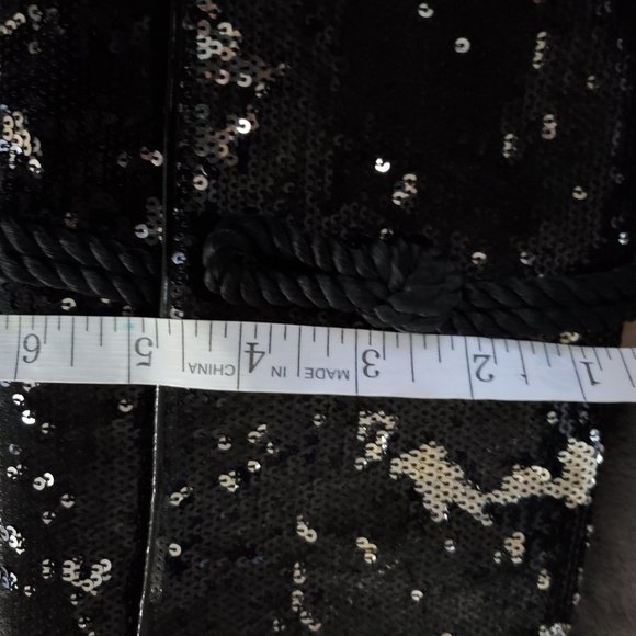 White House Black Market Black Sequin Purse Clutch new with tags - Picture 7 of 9